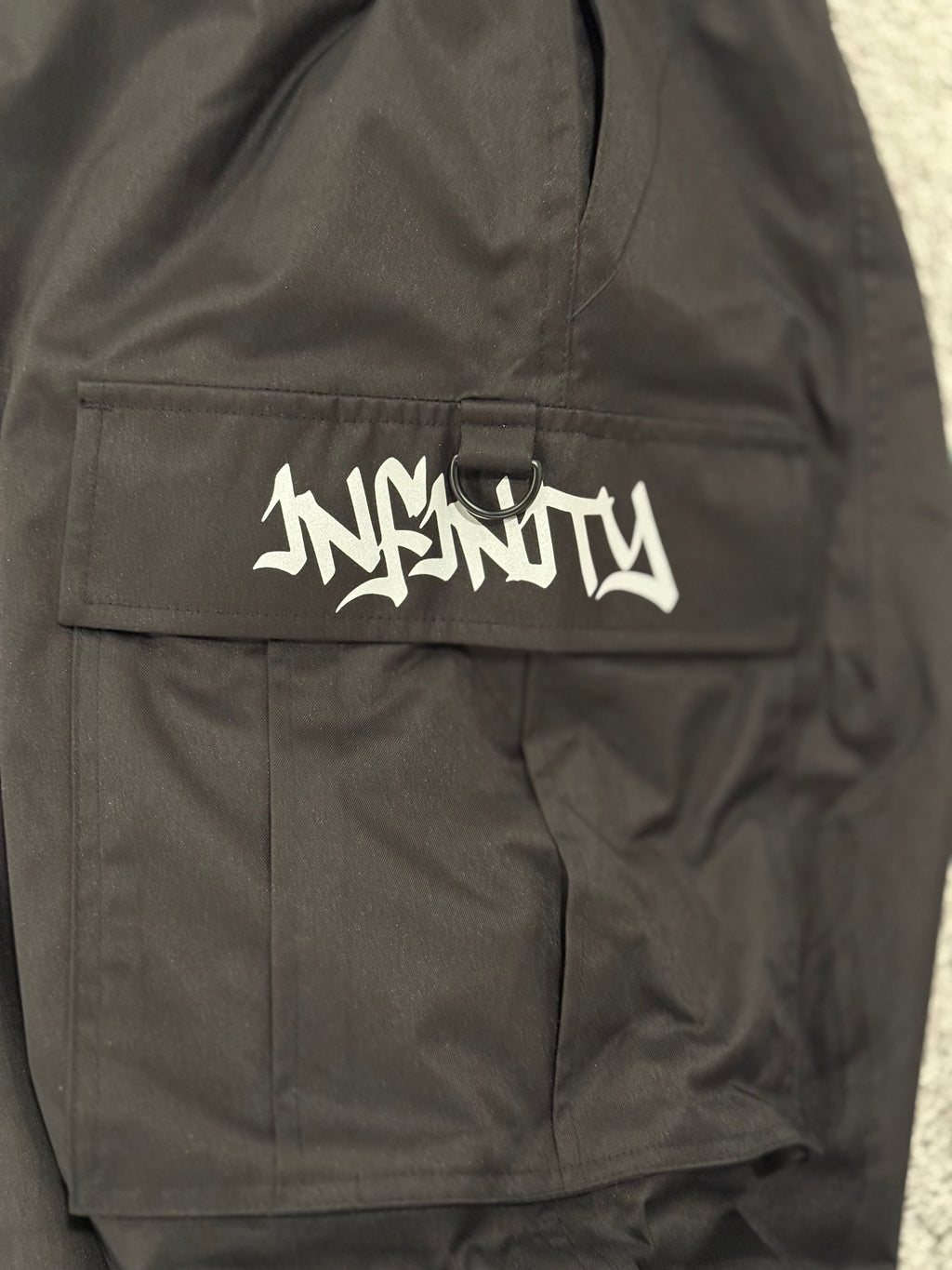 Black Reflective Logo Baggy Snow pants