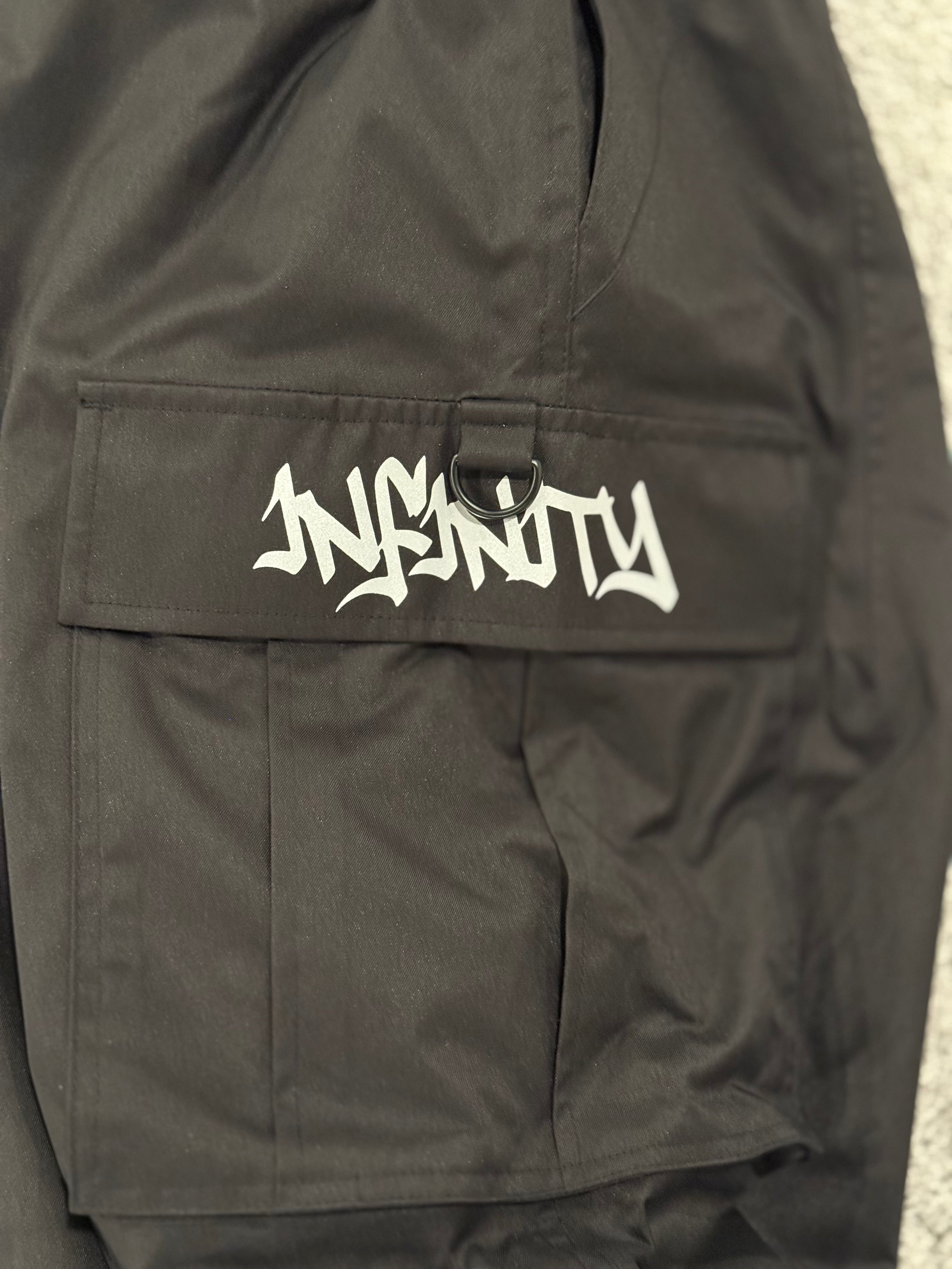 Black Reflective Logo Baggy Snow pants