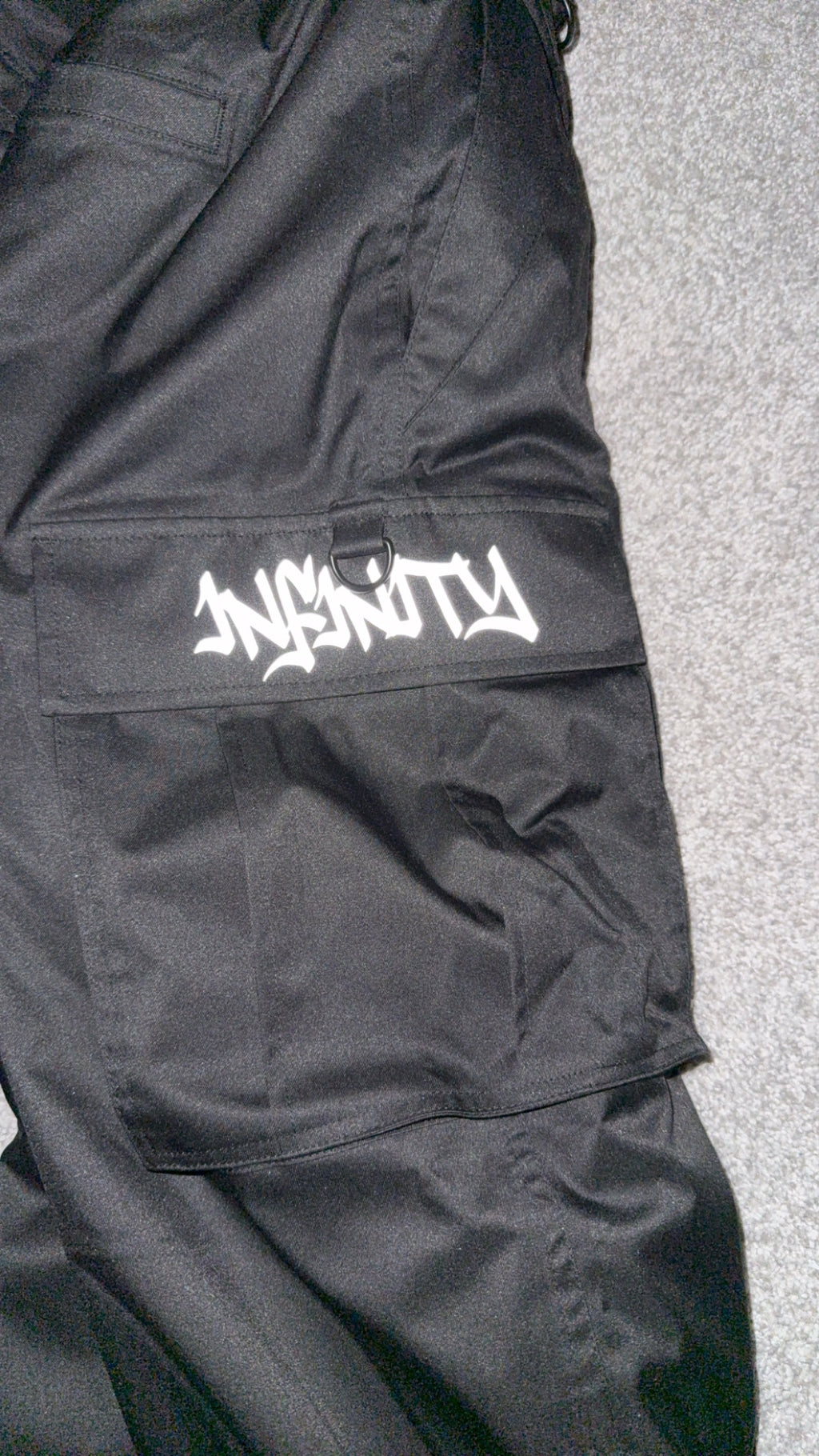 Black Reflective Logo Baggy Snow pants