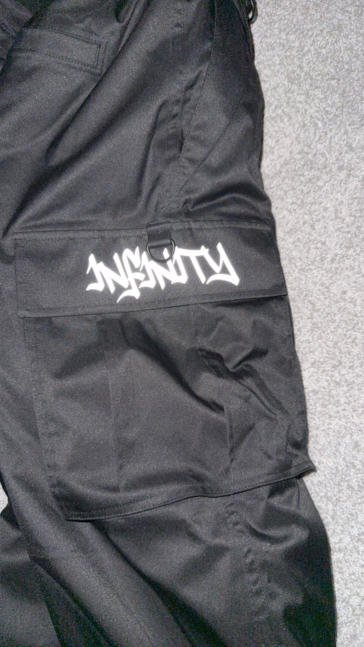 Black Reflective Logo Baggy Snow pants