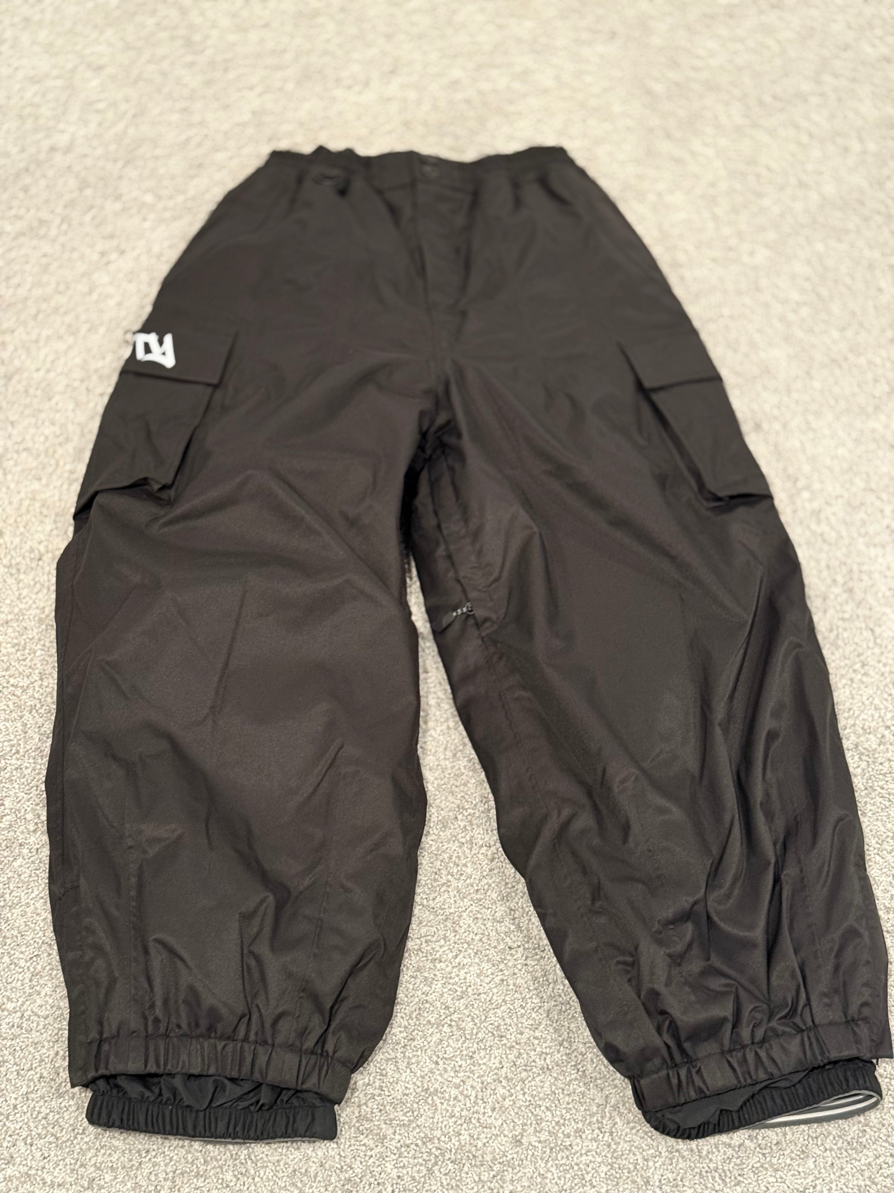 Black Reflective Logo Baggy Snow pants