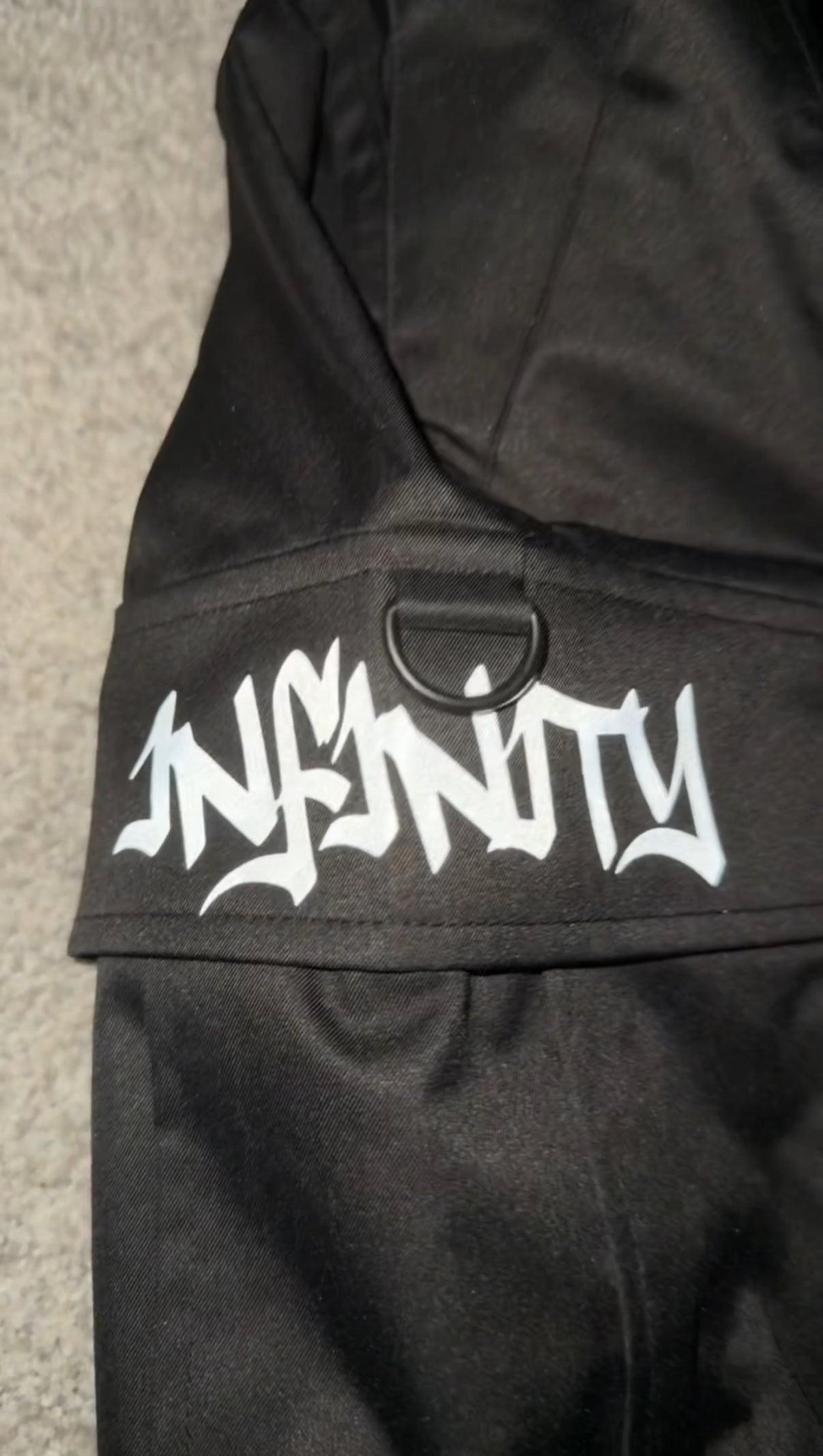 Black Reflective Logo Baggy Snow pants